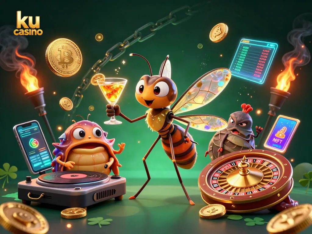 Win big at ku casino amidst lively characters and exciting gaming elements in a vibrant 3D scene.