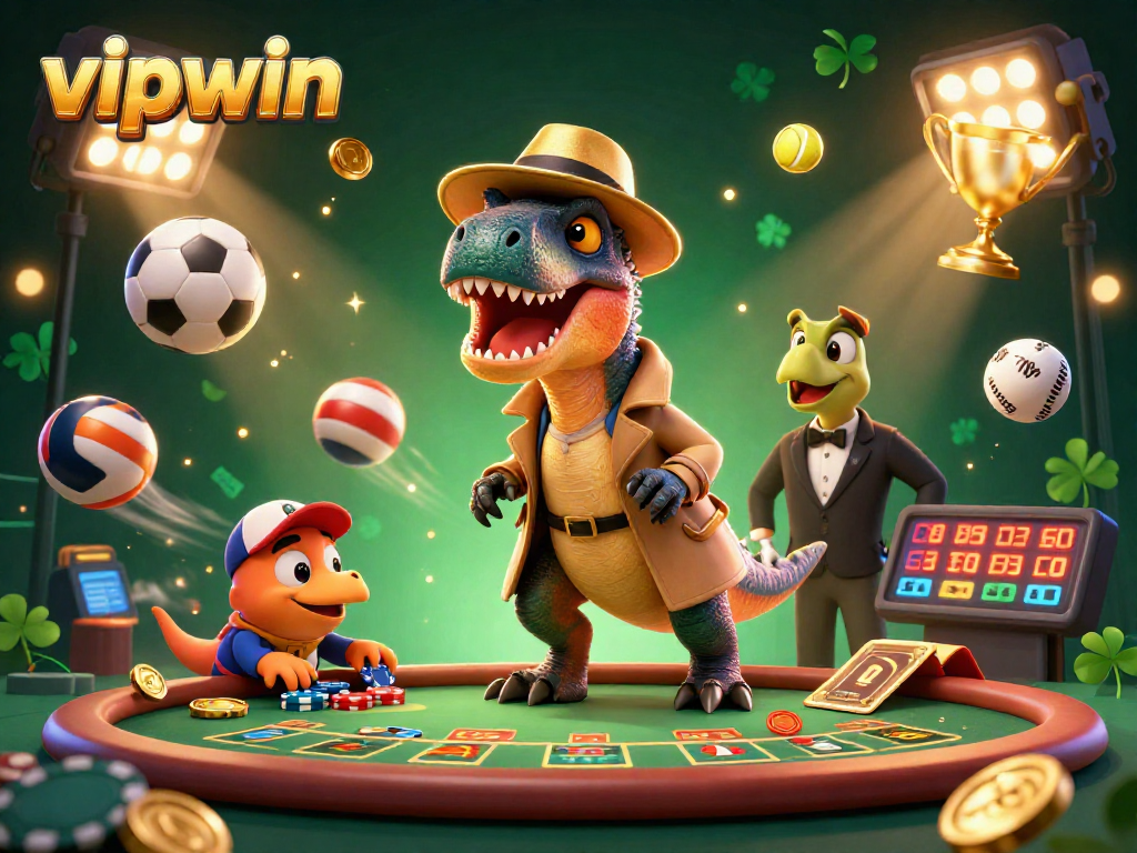 Experience thrilling gameplay at vipwin with a velociraptor card counter, sneaky compy, and sports elements.