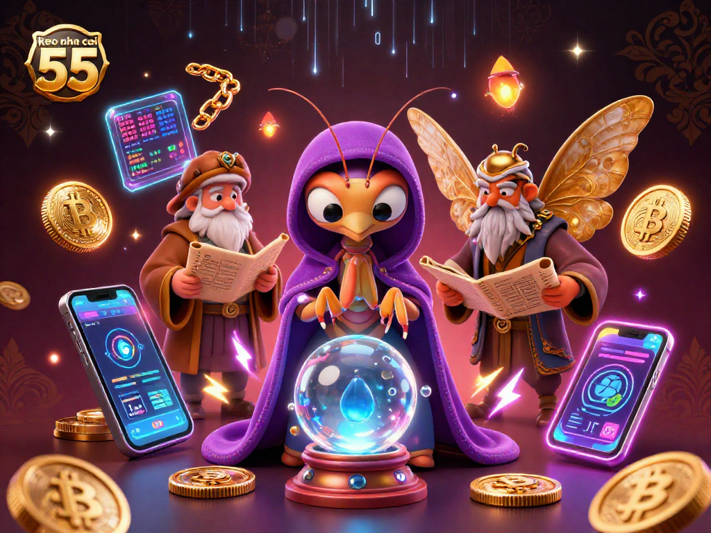 Engage with keo nha cai 55 through the mystical scene of a fortune teller and moth librarian.