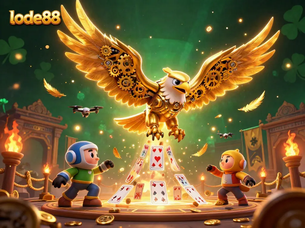 Experience thrilling casino action with lode88 in vibrant 3D illustration showcasing dynamic gaming elements.