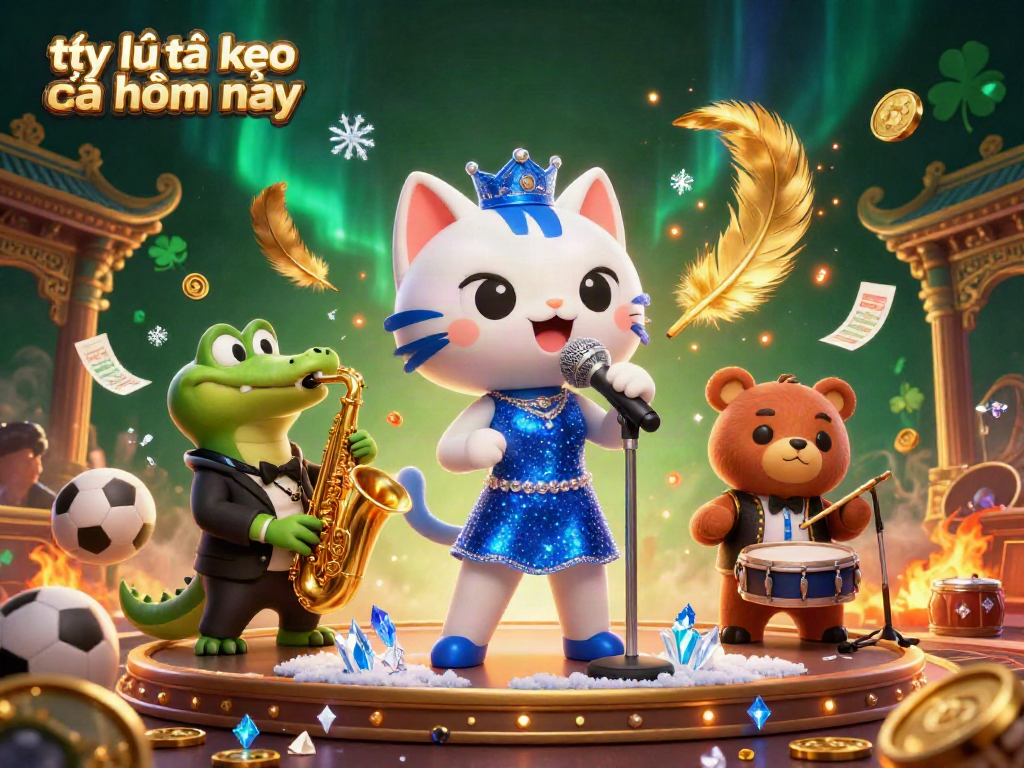 Experience the excitement of tỷ lệ kèo nhà cái hôm nay with vibrant casino characters singing and playing instruments.