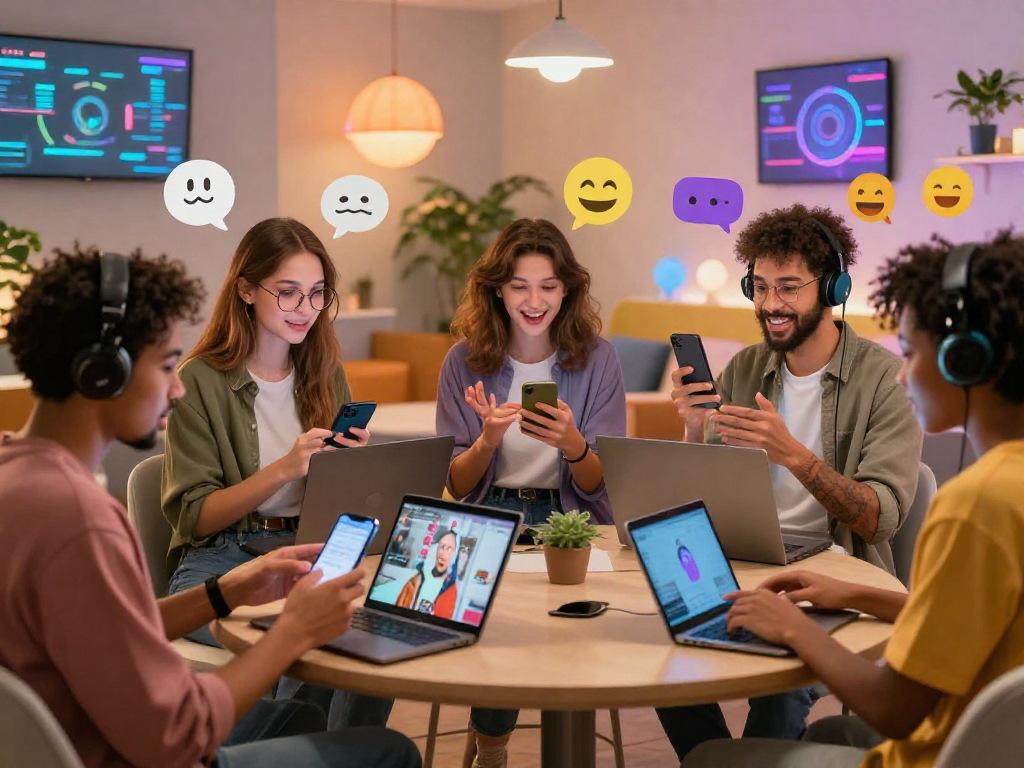 Interactive scene of avatars in lively ai sex chat, showcasing diverse conversations in a vibrant virtual lounge.