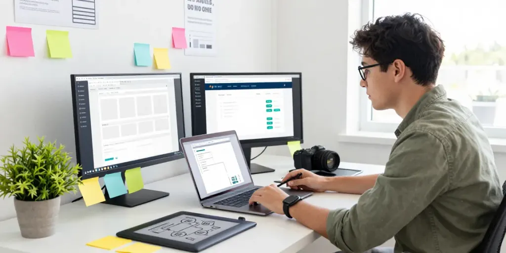 Creative workspace showcasing instant indexing strategies for digital marketing.