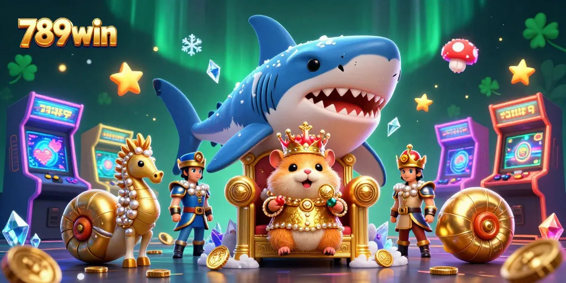 Immerse in the vibrant casino world with the golden hamster king and arcade elements at 789win.