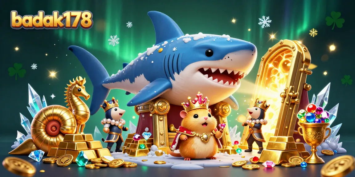 Engage with the festive badak178 casino extravaganza featuring treasures, a golden hamster king, and aquatic royal guards.