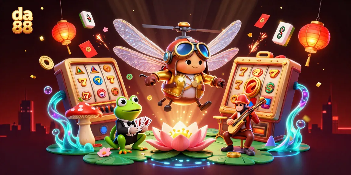 Experience thrilling gameplay at da 88, highlighting an exciting dragonfly pilot and casino croupier atmosphere.